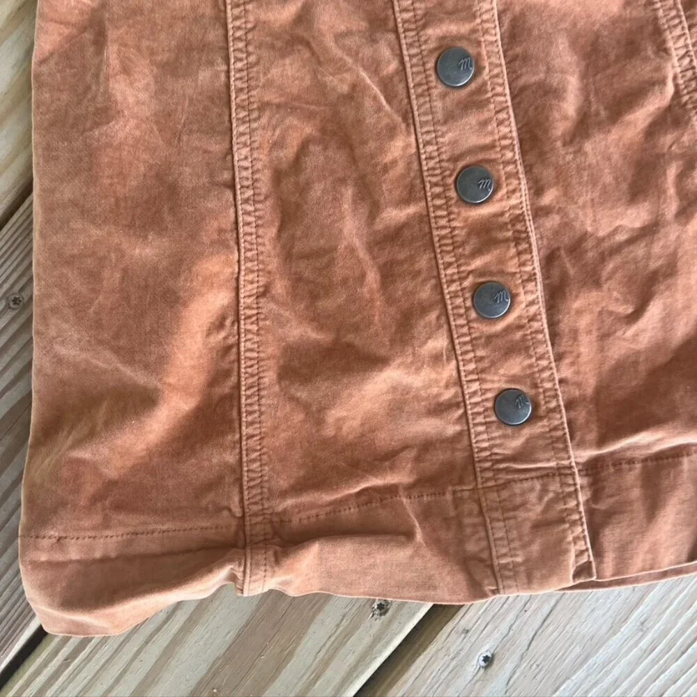 Madewelll Button Up Suede Mini Skirt Tan Brown Size 0